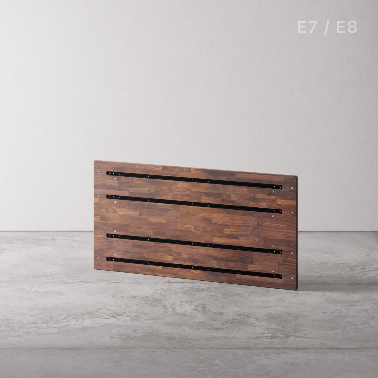 Walnut laminated desktop, top view