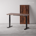 Dome standing desk with walnut top and electric height-adjustable legs