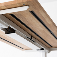 Modular rails and cable channel under the desktop