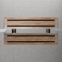 Four modular rails embedded under the desktop