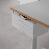 White drawer close-up showing three tiers