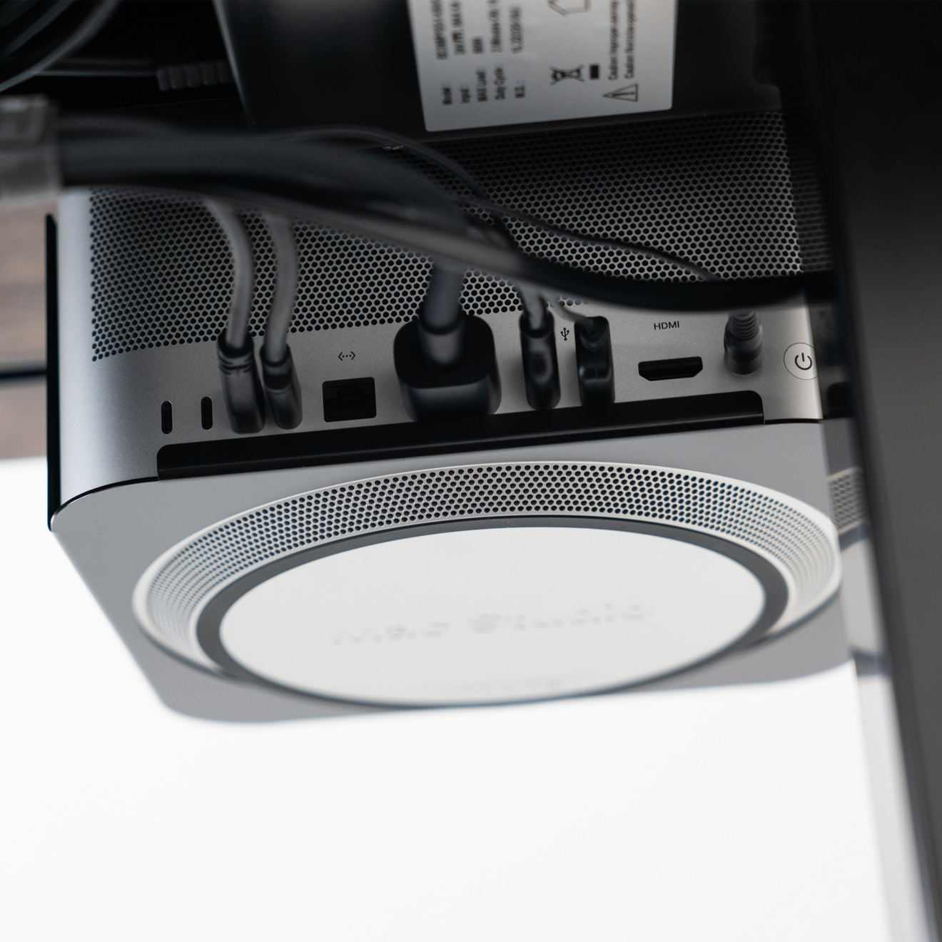 Mount for Mac Studio in Black with Mac Studio installed