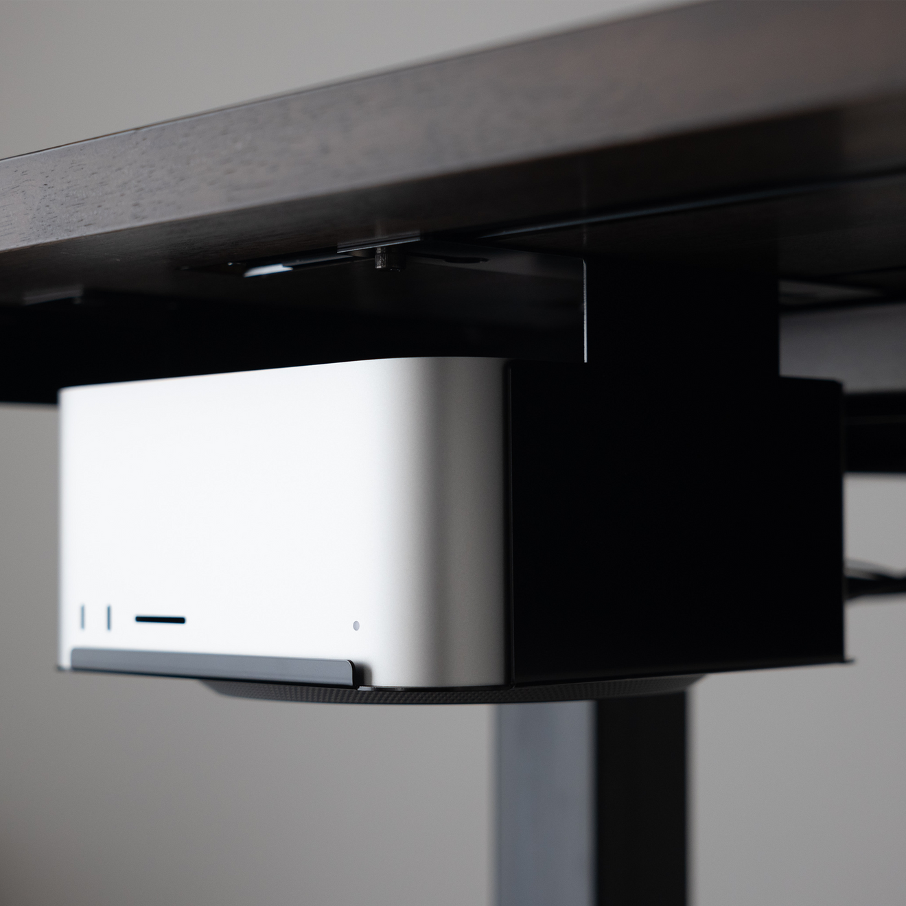 Mount for Mac Studio in Black — under-desk installation